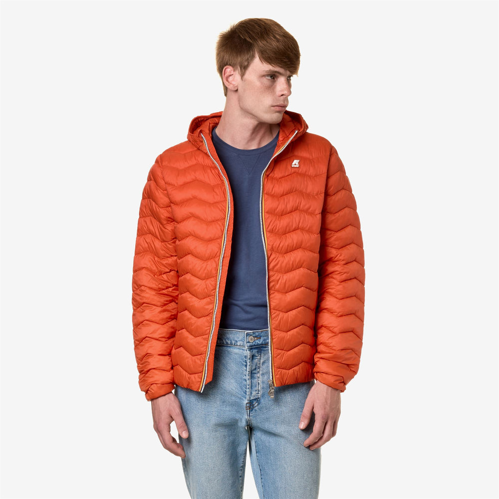 Orange Men's Eco-Friendly Quilted Jacket for City Wear 02