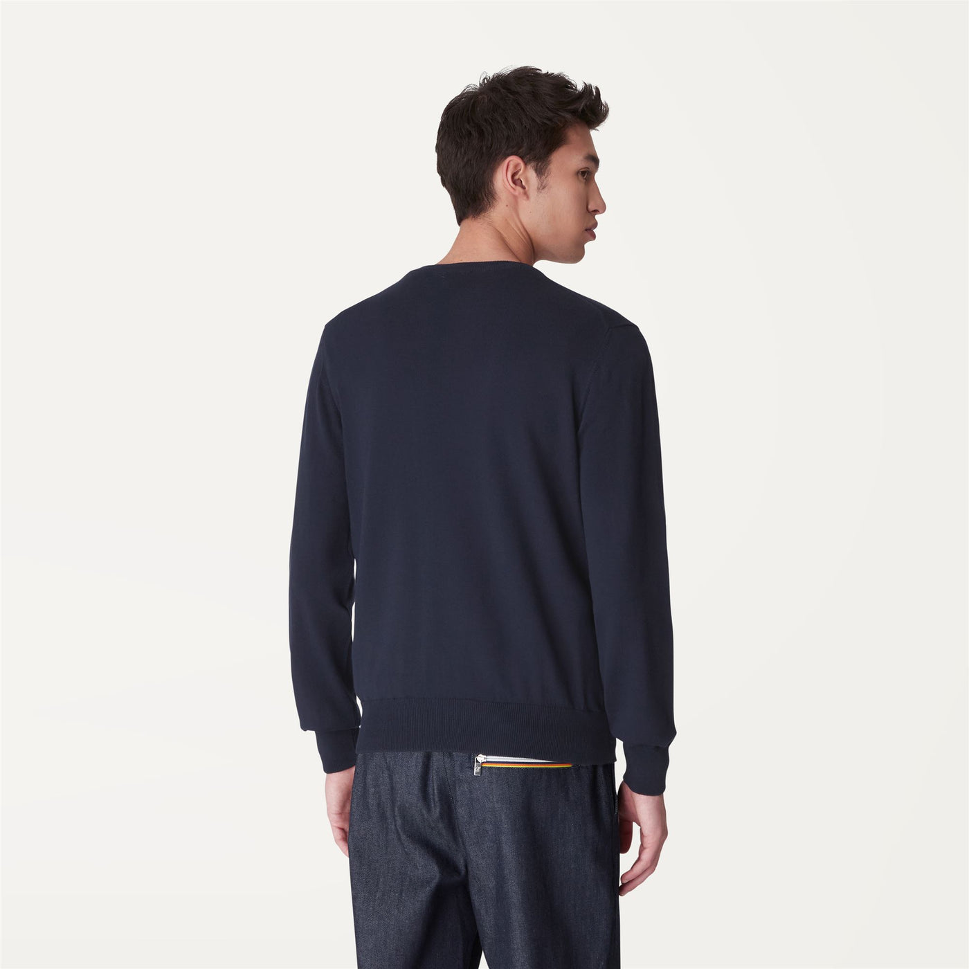 Knitwear Man AUBIN PLAIN STITCH Pull  Over BLUE DEPTH | kway Dressed Front Double		