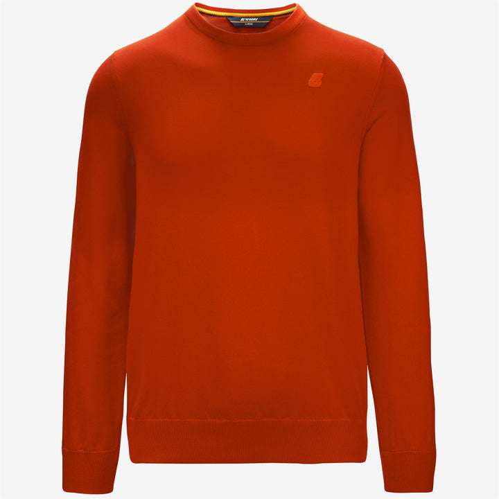 Suéter de verano de punto en naranja rojo para hombre 100% algodón 1