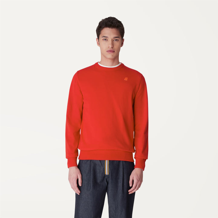 Suéter de verano de punto en naranja rojo para hombre 100% algodón 3