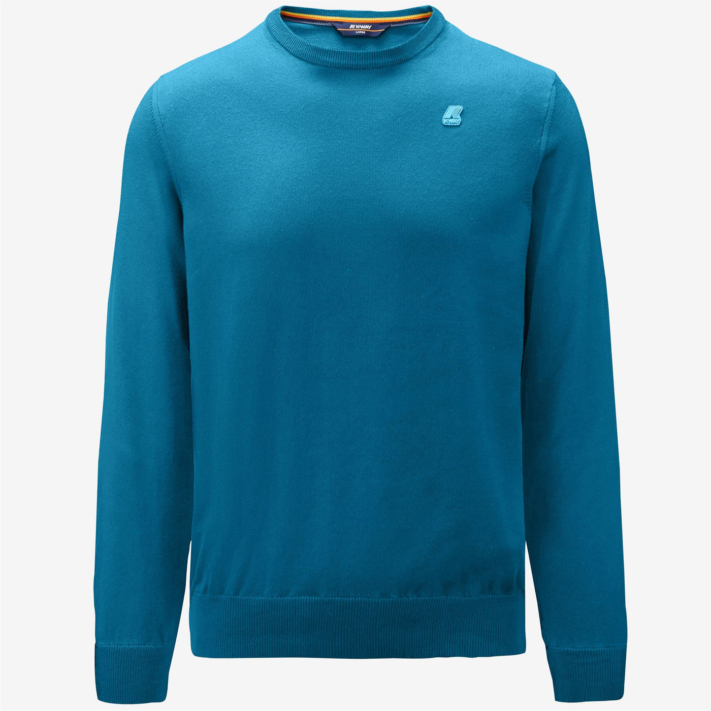 Knitwear Man AUGUSTE PLAIN STITCH Pull  Over BLUE TURQUOISE | kway Photo (jpg Rgb)			