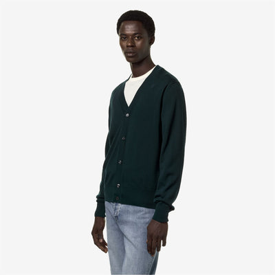 Knitwear Man SAULE MERINO Cardigan GREEN PONDEROSA Detail (jpg Rgb)			