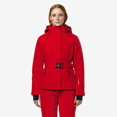 Jackets Woman CHEVRIL MICRO TWILL 2 LAYERS Mid RED Dressed Back (jpg Rgb)		