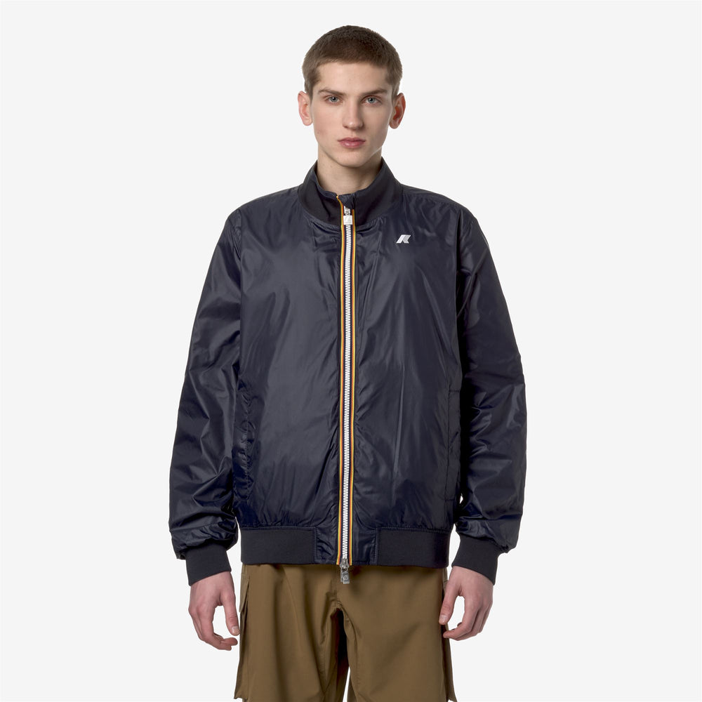 Giacca Bomber Impermeabile Reversibile Uomo Blu Grigio 02