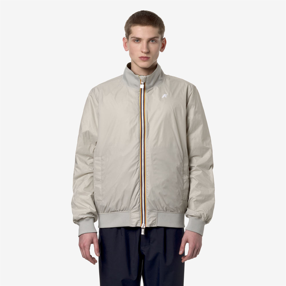 Beige green Men's Reversible Short Bomber Jacket for Variable Weather 02