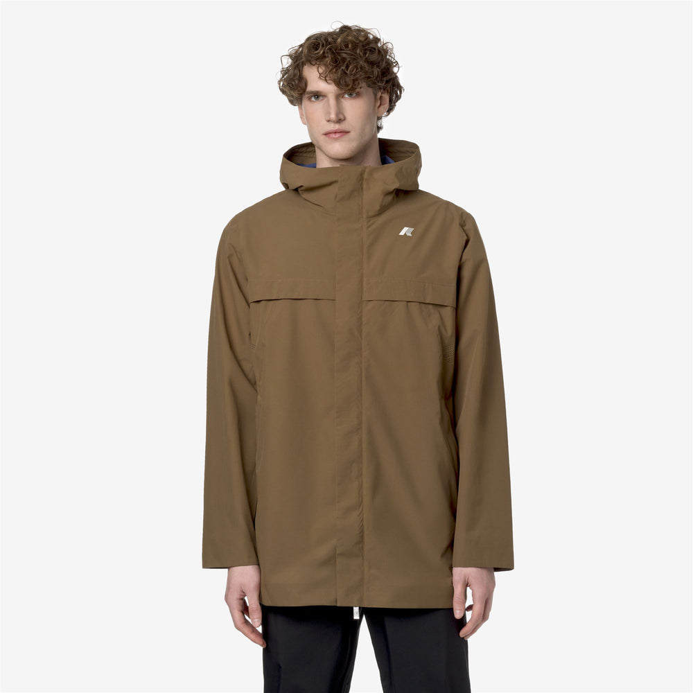 Brown Blue Men's 3/4 Length Waterproof Urban Jacket 02