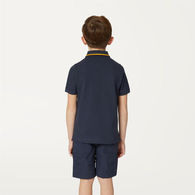 Polo Shirts Boy P. JUDE STRIPES Polo BLUE DEPTH Dressed Front Double		