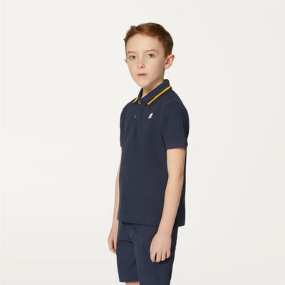 Polo Shirts Boy P. JUDE STRIPES Polo BLUE DEPTH Detail (jpg Rgb)			