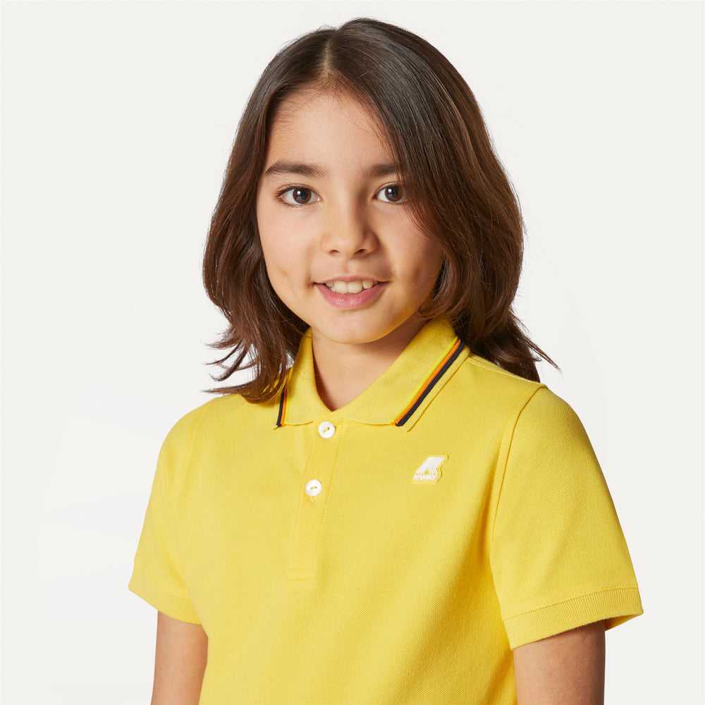 Sunstruck Yellow Boy's Striped Polo Shirt for City Wear 02