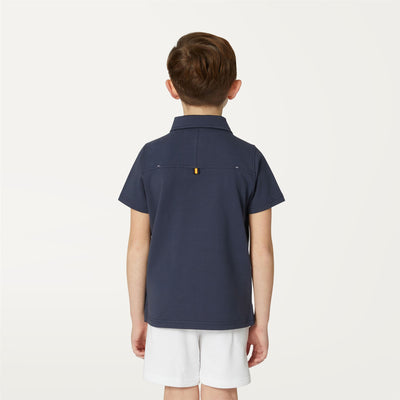 Polo Shirts Boy P. VINCELLE Polo BLUE DEPTH Dressed Front Double		