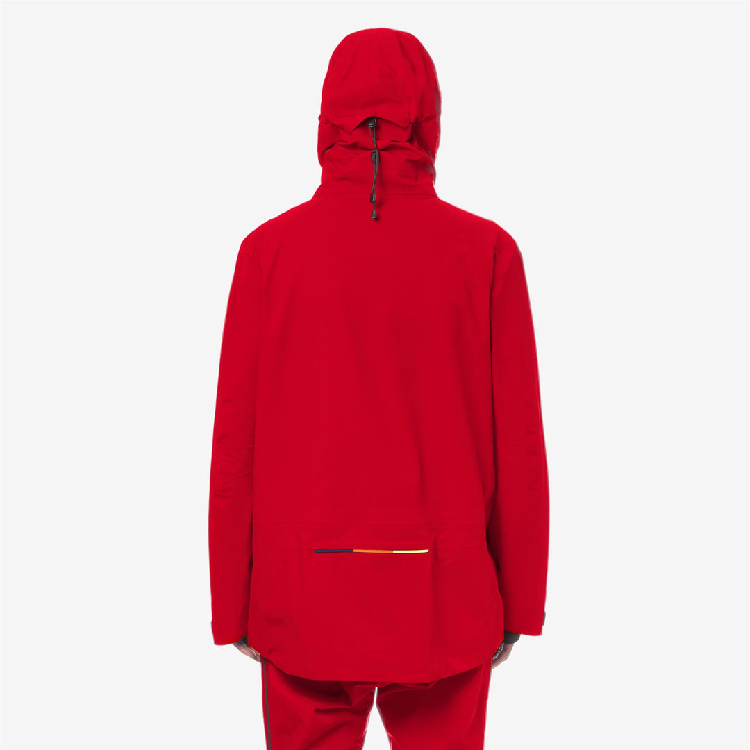 Chaqueta de esquí impermeable roja para hombre con bolsillos funcionales main