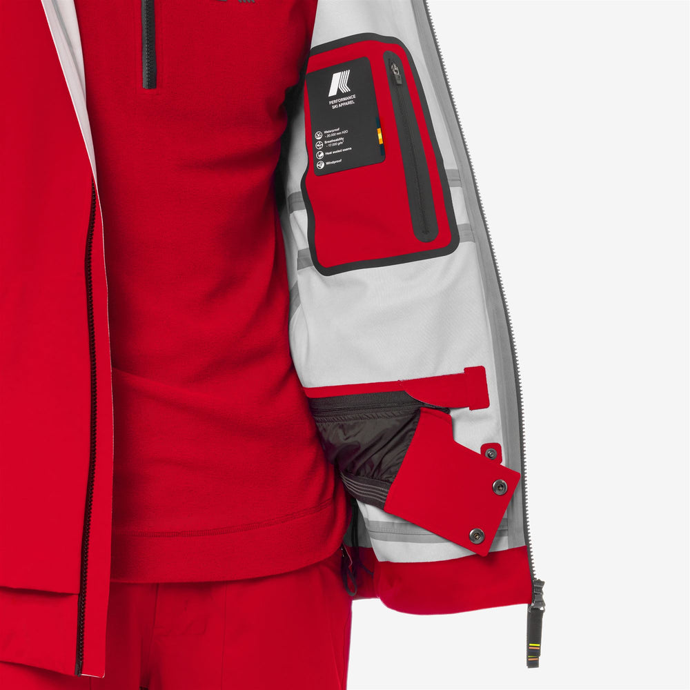 Red Men's Waterproof Ski Jacket with Functional Pockets 02