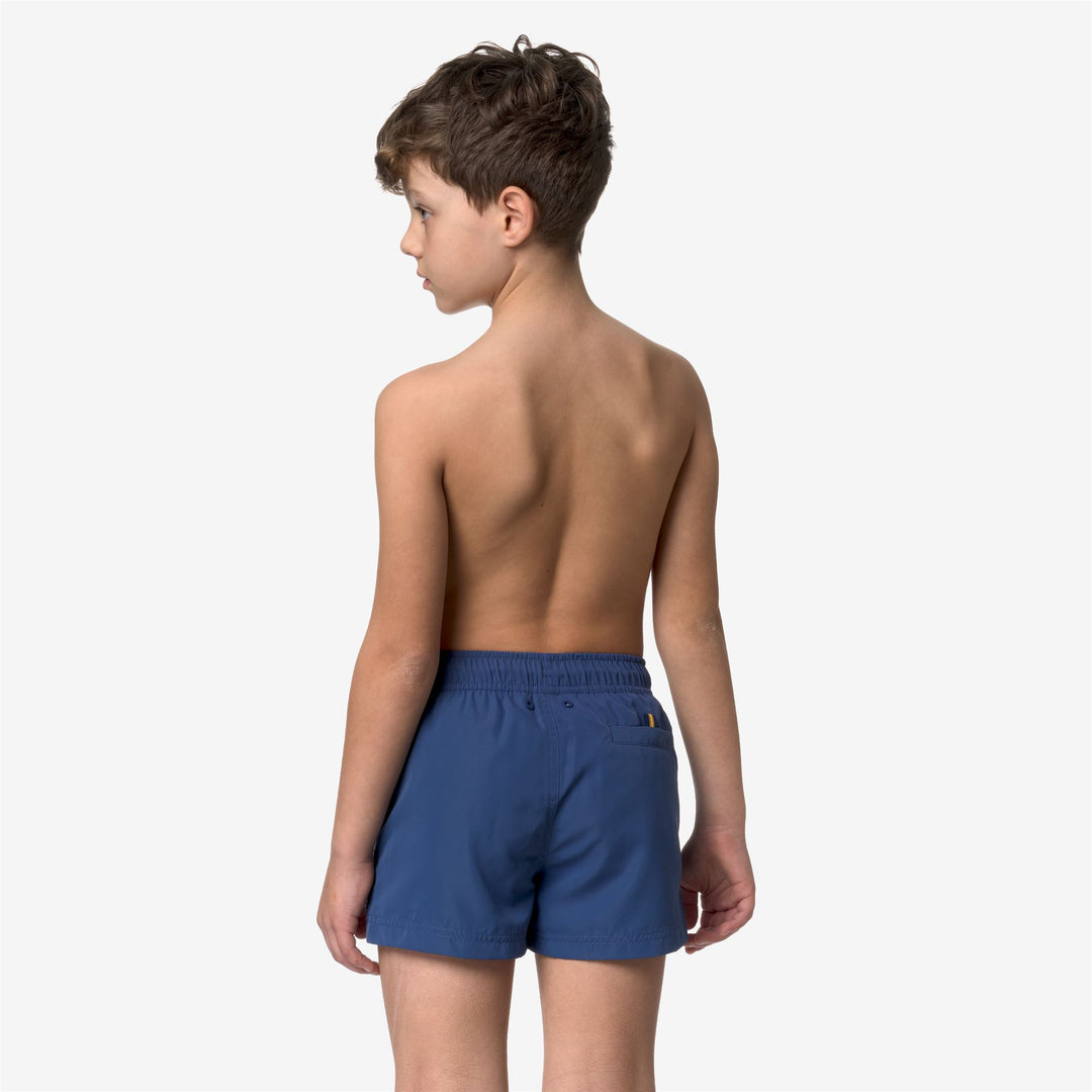 Bathing Suits Boy P. HAZEL Swimming Trunk BLUE FIORD Dressed Front Double		