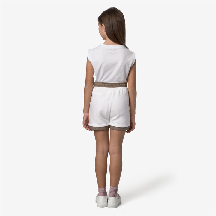 Shorts Kid unisex P. LE VRAI NEST NYLON PC Sport  Shorts WHITE - BEIGE TAUPE Dressed Front Double		