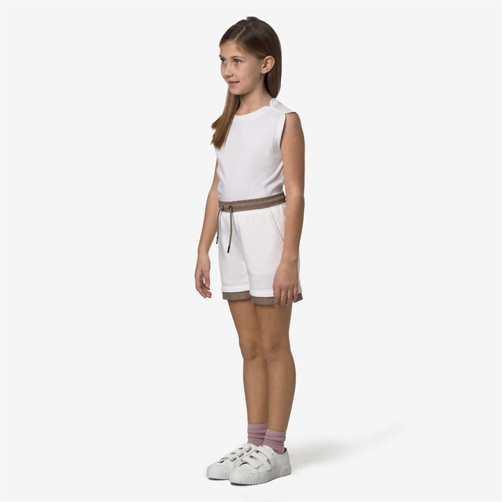 Shorts Kid unisex P. LE VRAI NEST NYLON PC Sport  Shorts WHITE - BEIGE TAUPE Detail (jpg Rgb)			