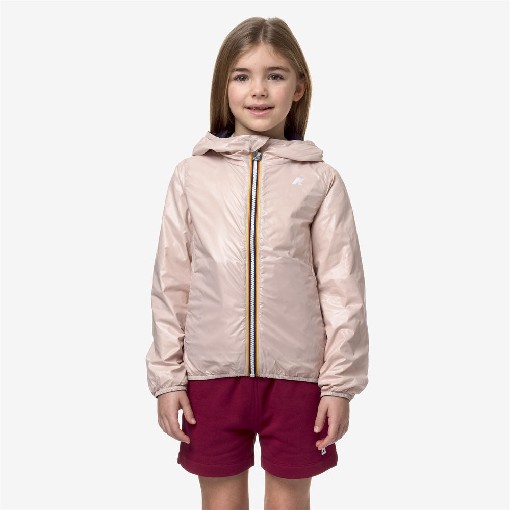 Blue Pink Girls Reversible Packable Jacket for Variable Weather 02