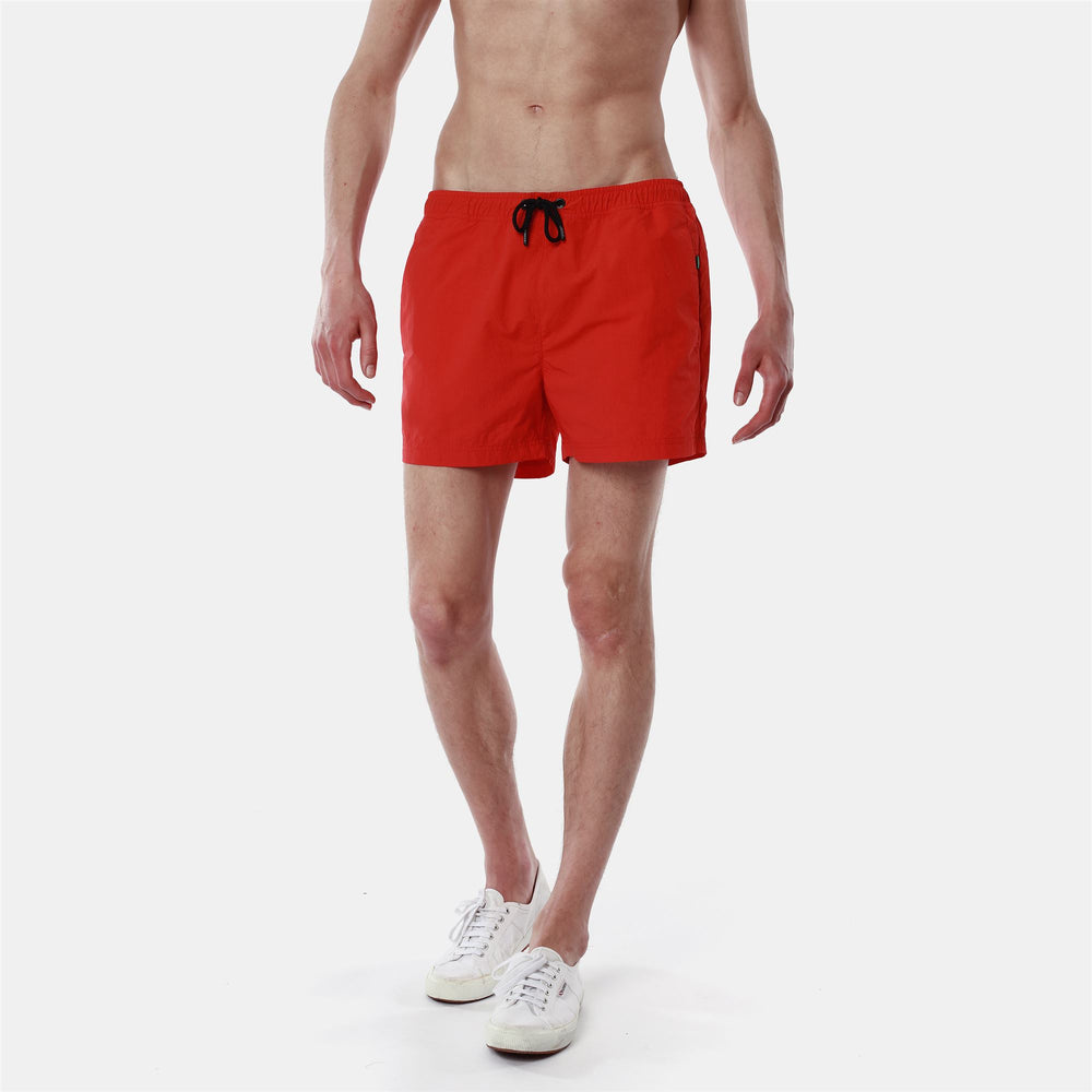 Bathing Suits Man LE VRAI 2.1 AMIABLE OLY Swimming Trunk ORANGE Dressed Front (jpg Rgb)	