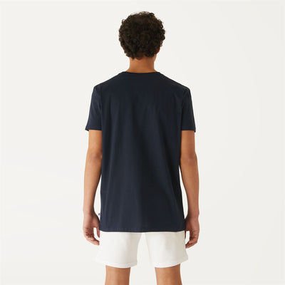 T-ShirtsTop Man PETE LOGO T-Shirt BLUE DEPTH Dressed Front Double		