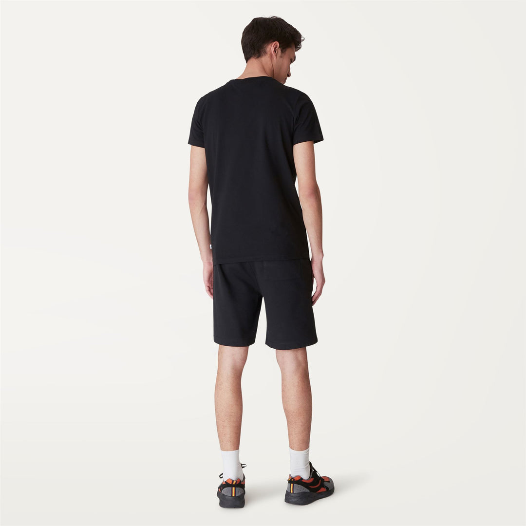 Camiseta de algodón casual para hombre en negro y gris con logo main