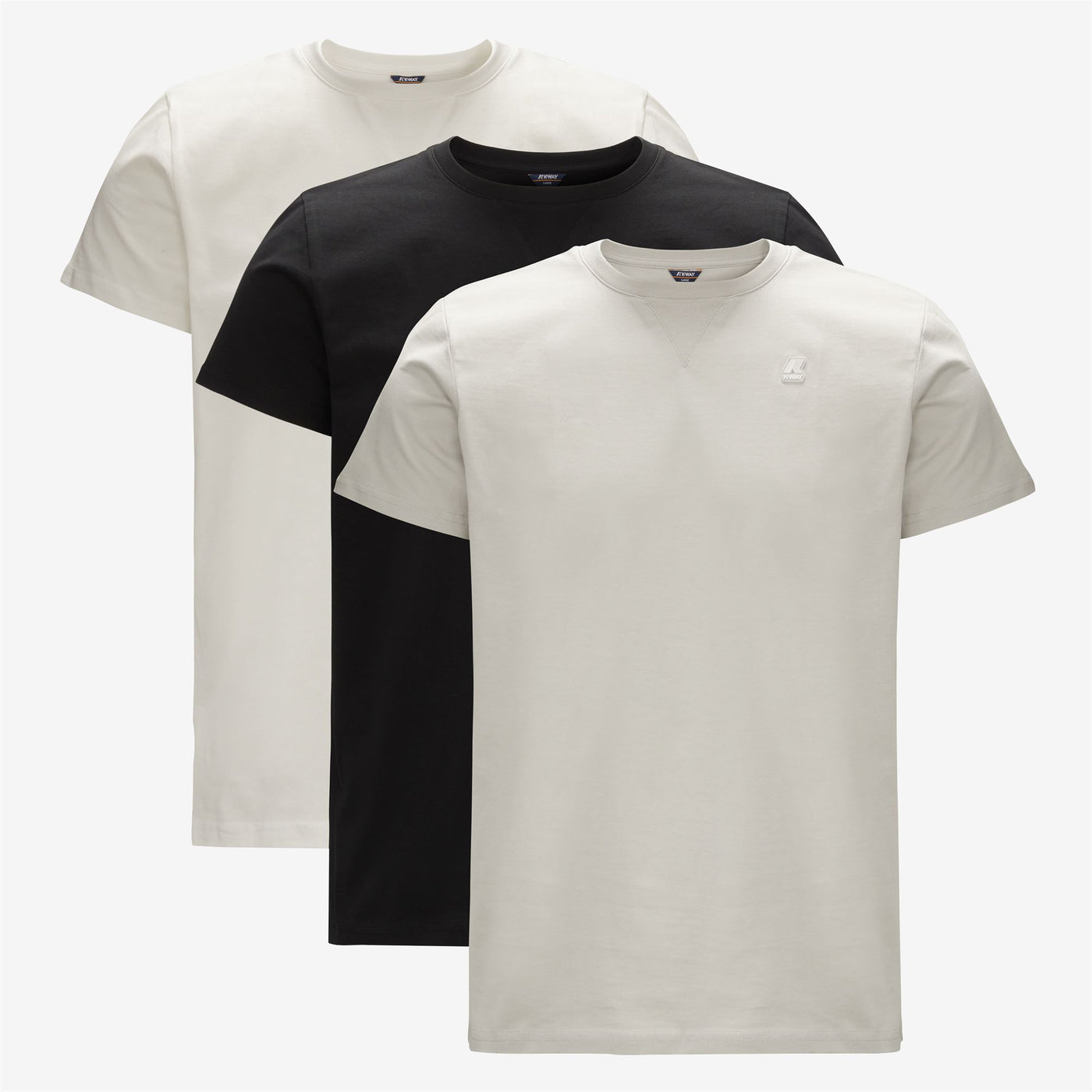 T-ShirtsTop Man EDWING ROUND SLEEVES THREE PACK T-Shirt WHITE - GREY MID - BLACK PURE Photo (jpg Rgb)			