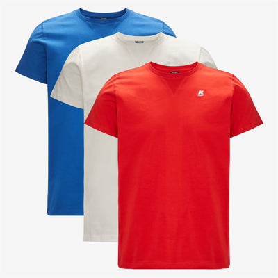 T-ShirtsTop Man EDWING ROUND SLEEVES THREE PACK T-Shirt RED - WHITE - BLUE ROYAL MARINE Photo (jpg Rgb)			