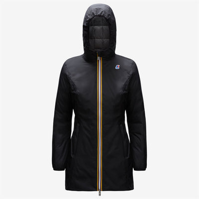 Jackets Woman DENISE THERMO PLUS.2 DOUBLE 3/4 Length BLACK PURE - GREY MD STEEL | kway Photo (jpg Rgb)			