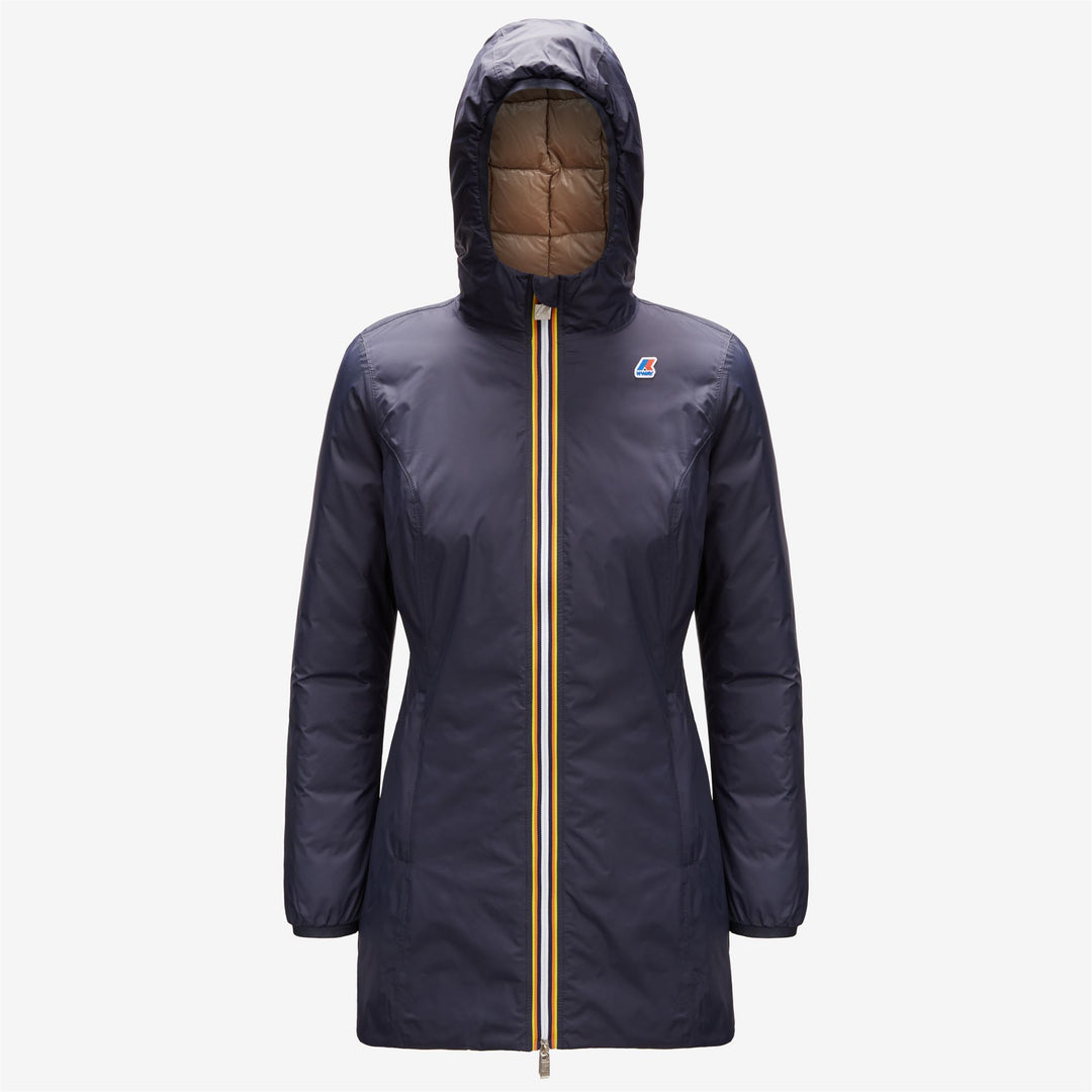 Giacca Piumino Reversibile Donna Beige e Blu per Clima Freddo 01