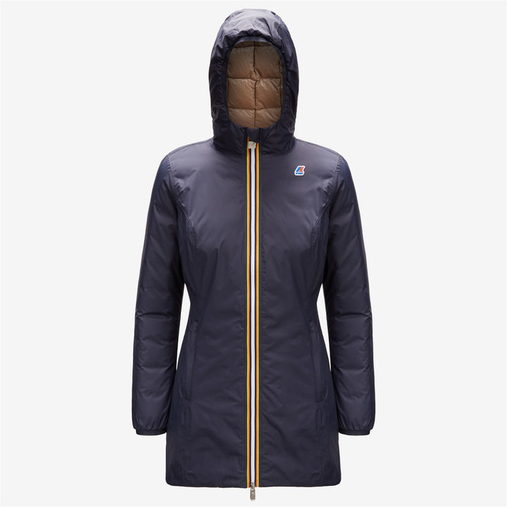 Giacca Piumino Reversibile Donna Beige e Blu per Clima Freddo 1