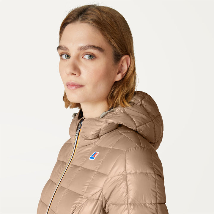 Jackets Woman DENISE THERMO PLUS.2 DOUBLE 3/4 Length BLUE DEPTH - BEIGE TAUPE Detail Double				