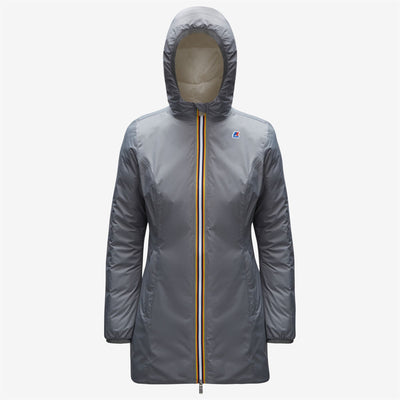 Jackets Woman DENISE THERMO PLUS.2 DOUBLE 3/4 Length GREY MD STEEL - WHITE Photo (jpg Rgb)			