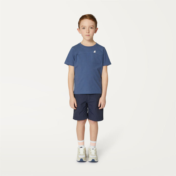 T-ShirtsTop Boy P. ROSIN T-Shirt BLUE INDIGO Dressed Back (jpg Rgb)		