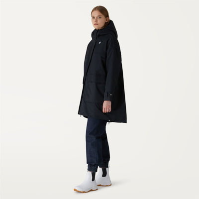 Jackets Woman SHAND NYLON FUR 3/4 Length BLACK PURE - FUR TARTAN Detail (jpg Rgb)			