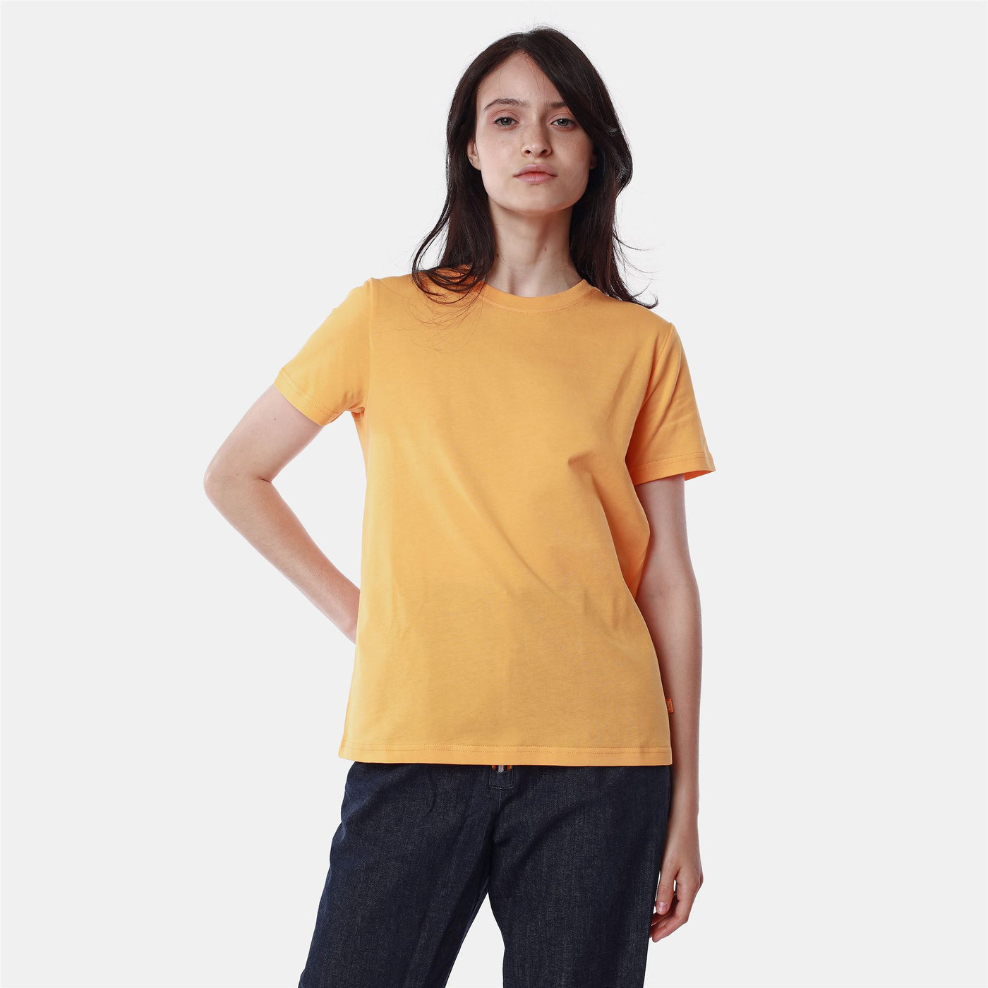 T-ShirtsTop Woman AMALIA T-Shirt ORANGE SAFFRON Dressed Front (jpg Rgb)	