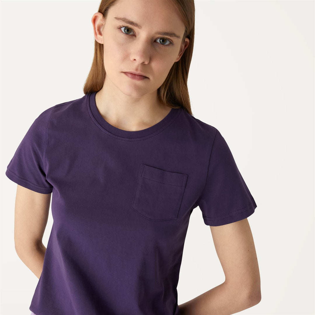 T-ShirtsTop Woman AMALIA POCKET T-Shirt VIOLET Detail Double				