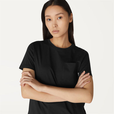 T-ShirtsTop Woman AMALIA POCKET T-Shirt BLACK PURE Detail Double				