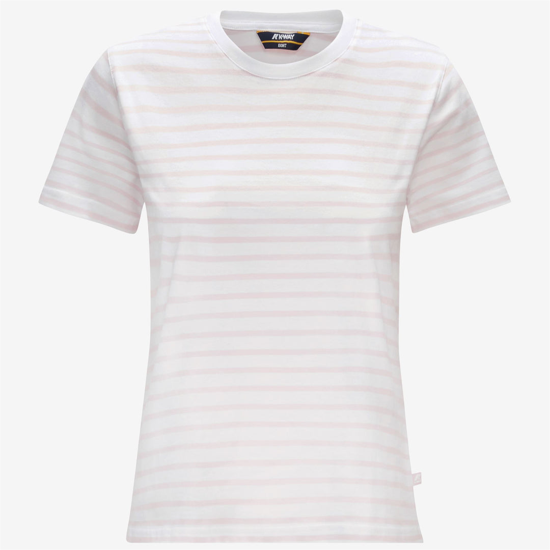 T-ShirtsTop Woman AMALIA STRIPES T-Shirt WHITE - PINK ROSE Photo (jpg Rgb)			