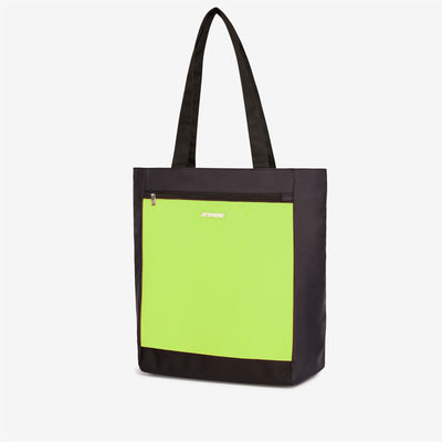Bags Unisex ELLIANT Shopping Bag YELLOW SOLEIL - BLACK PURE Dressed Front (jpg Rgb)	