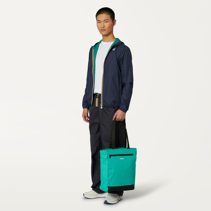 Bags Unisex ELLIANT Shopping Bag GREEN MARINE Dressed Back (jpg Rgb)		
