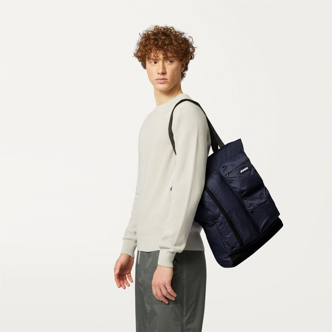 Bags Unisex LOREY Shopping Bag BLUE DEPTH Dressed Back (jpg Rgb)		