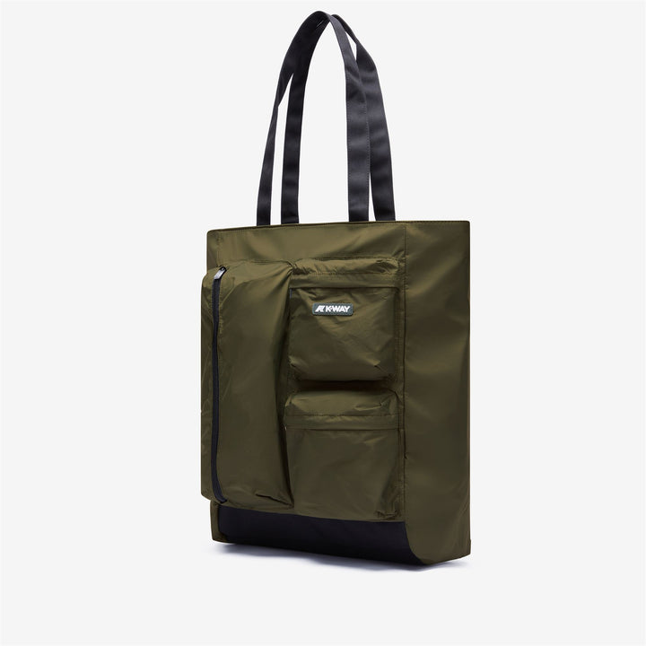 Bags Unisex LOREY Shopping Bag GREEN BLACKISH Dressed Front (jpg Rgb)	