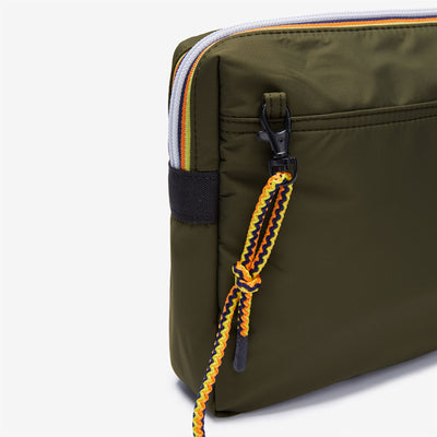 Bags Unisex MERAL Pouch Bag GREEN BLACKISH | kway Dressed Side (jpg Rgb)		
