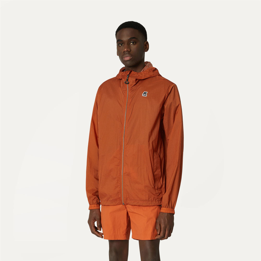 Orange Unisex Packable Windbreaker Jacket for Outdoor Activities 02