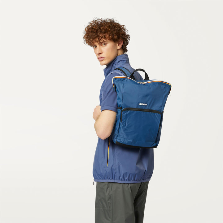 Bags Unisex MAIZY Backpack BLUE DEEP Dressed Back (jpg Rgb)		