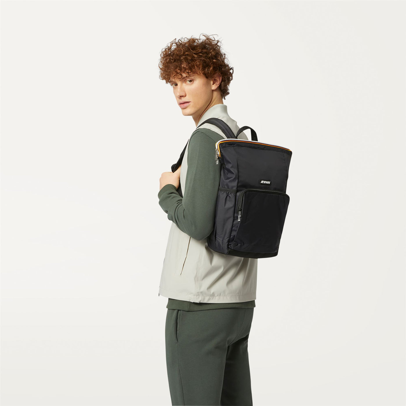 Bags Unisex MAIZY Backpack BLACK PURE Dressed Back (jpg Rgb)		