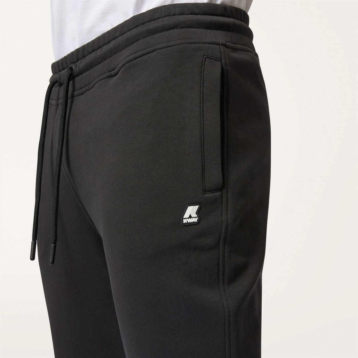 Pants Man Mick Sport Trousers BLACK PURE Detail Double				