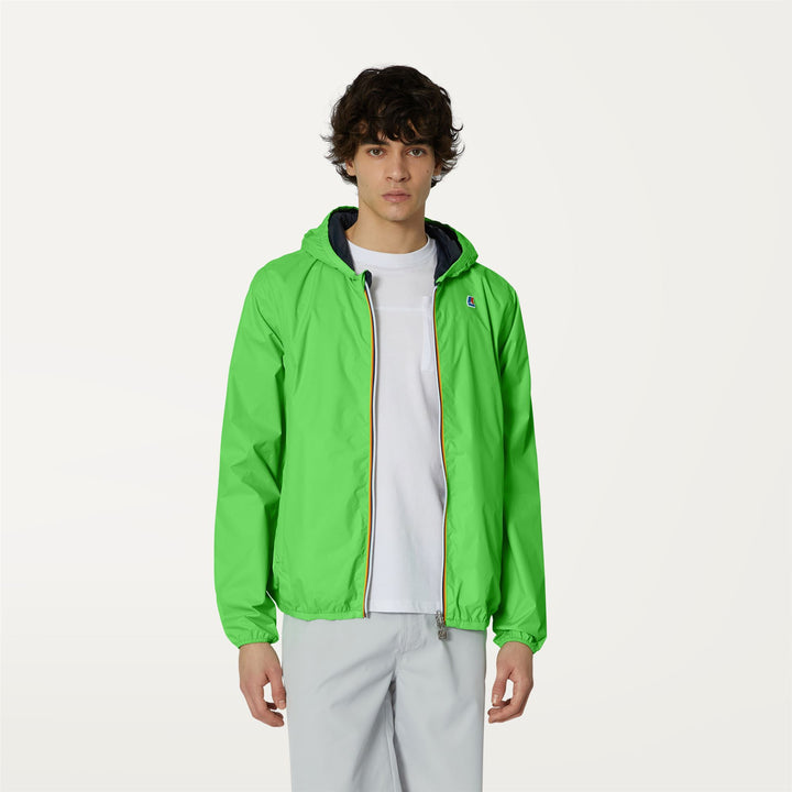 Jackets Man Jacques Plus Double Fluo Short GREEN FLUO-BLUE D Dressed Back (jpg Rgb)		