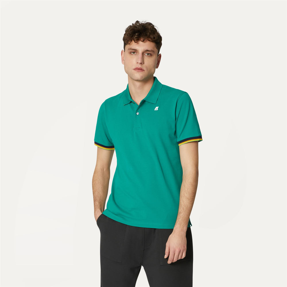 Green Men's Stretch Cotton Polo Shirt for City Wear 02