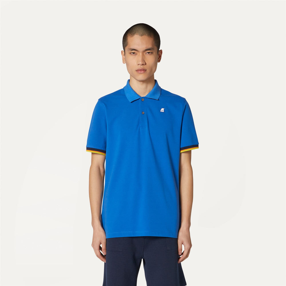 Polo Uomo in Cotone Stretch Blu Reale per Abbigliamento Urbano 02