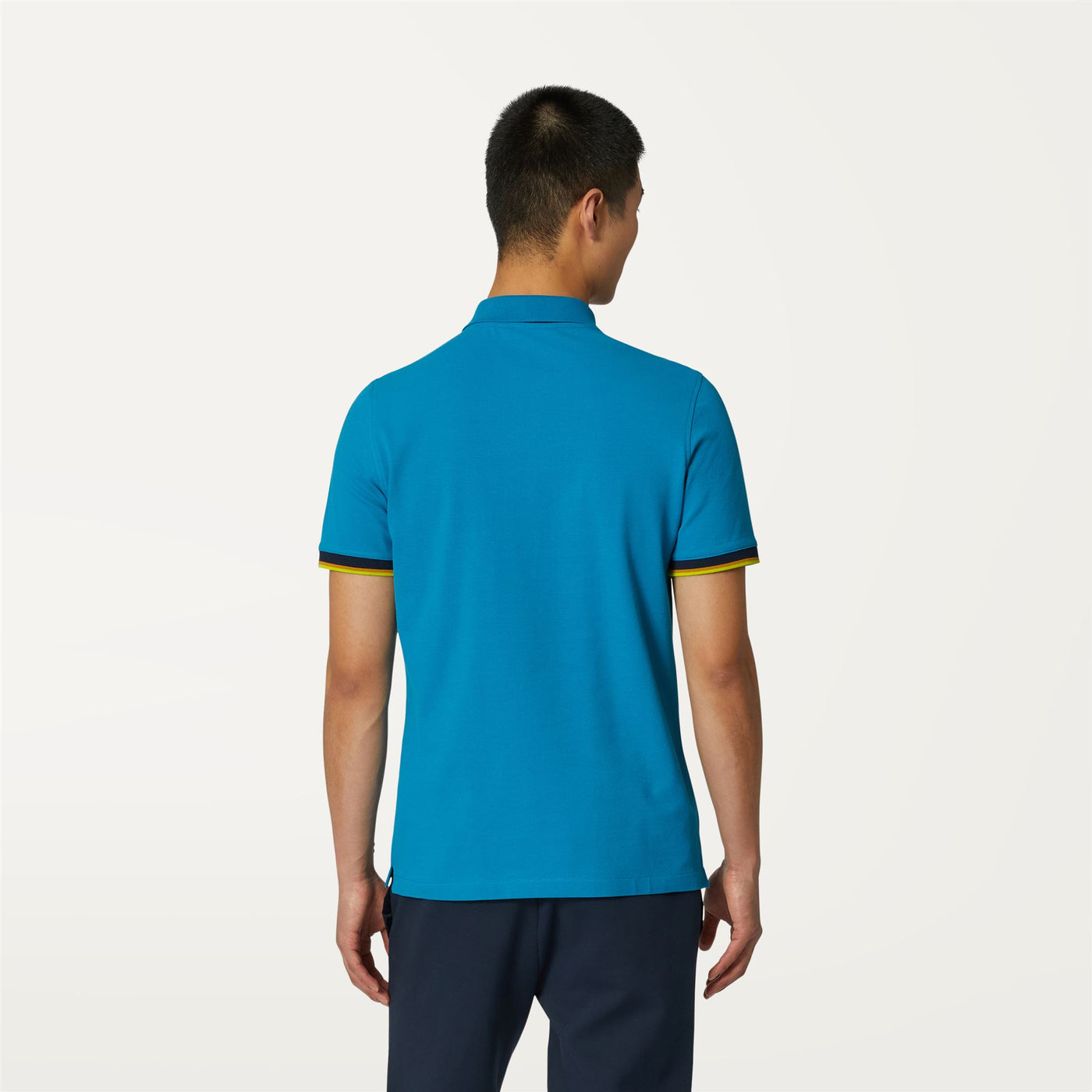 Polo Shirts Man VINCENT Polo TURQUOISE DK Dressed Front Double		