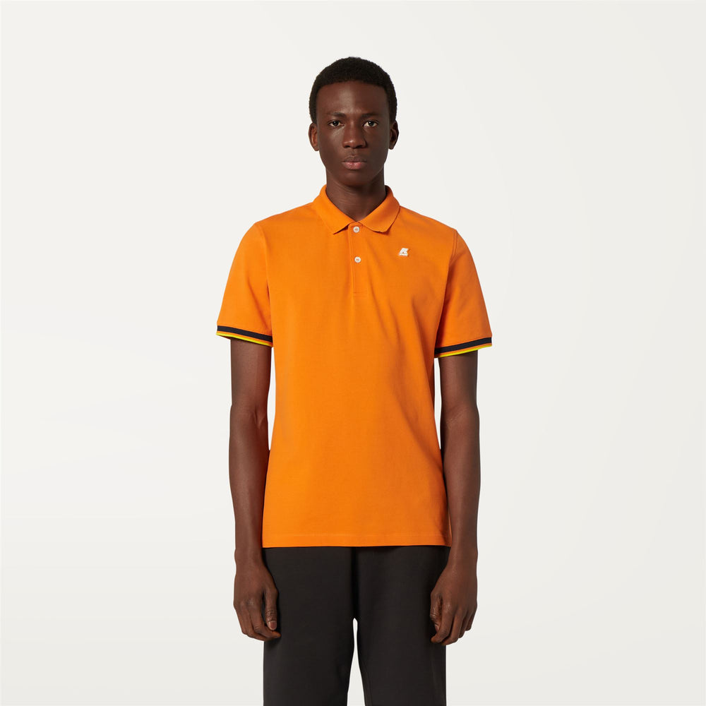 Orange Men's Stretch Cotton Polo Shirt for City Wear 02